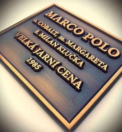 realizace - Mosazná pamětní deska Marco Polo